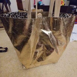 Gold long strap bag